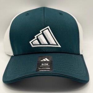 ADIDAS Golf 3 Stretch Fit Fairway Collection A-Flex Men’s Hat S/M Green White